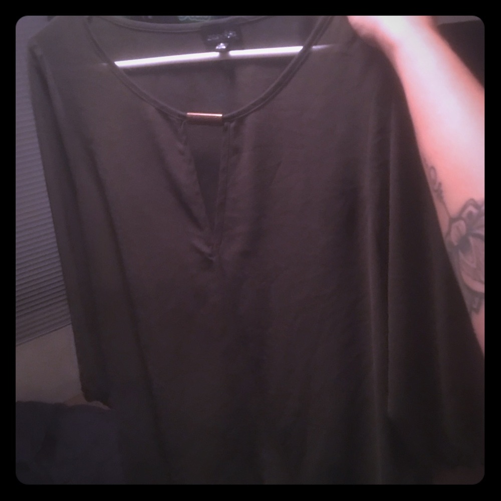 Dark green business blouse
